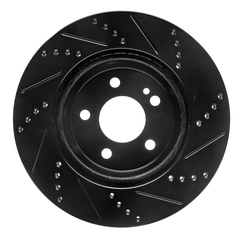 Mercedes-Benz E300 Brake Rotor (1) - Rear Left - R1 Concepts - Drilled & Slotted - Black - `15-`23